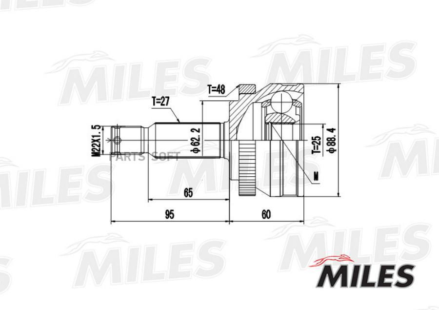 MILES Шарнирный комплект MILES GA20174 100053584708