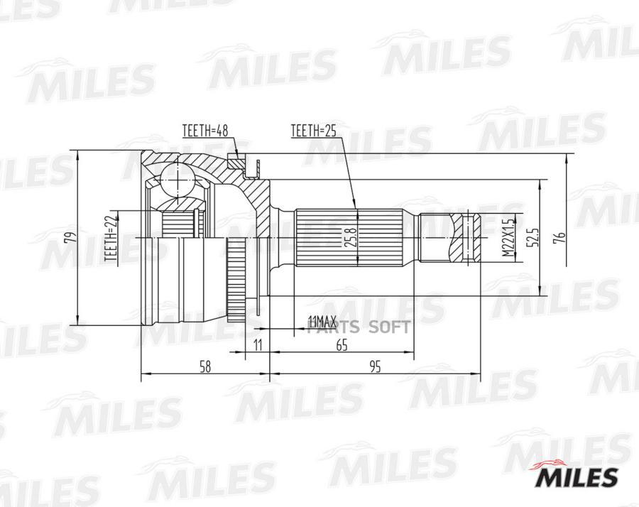 

MILES Шарнирный комплект MILES GA20165