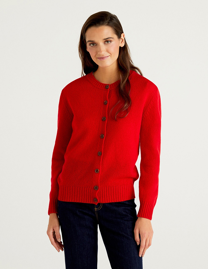 

Кардиган женский United Colors of Benetton 21A_103ME5582 красный XS, 21A_103ME5582