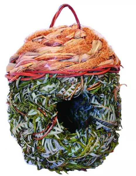 Гнездо для птиц Triol, лоза, сено, разноцветный, 11х11х15.5 см