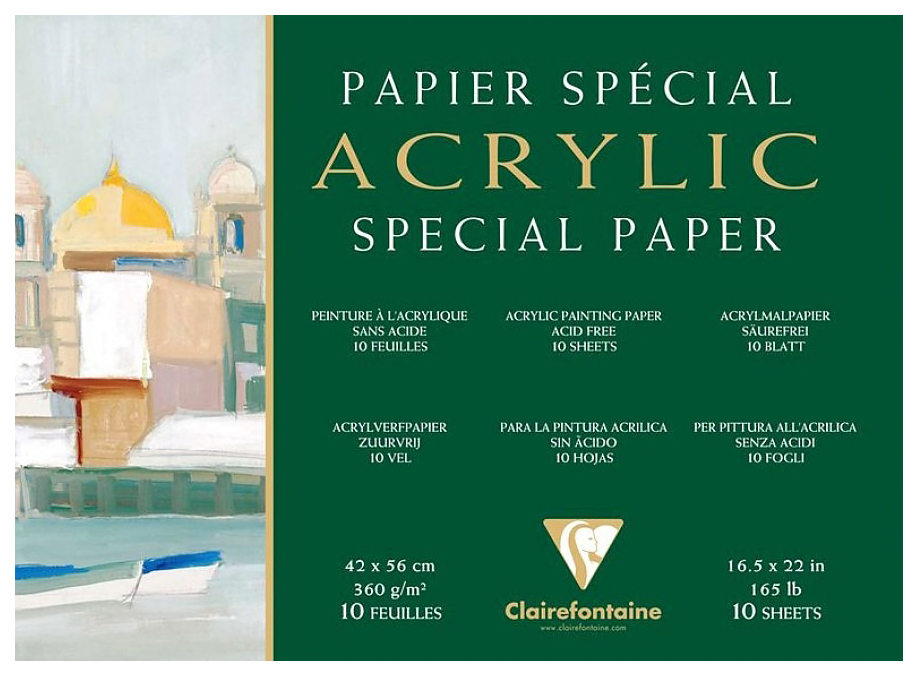 

Бумага для акрила Clairefontaine Acrylic 10 листов 420x560 мм 360 г/м2