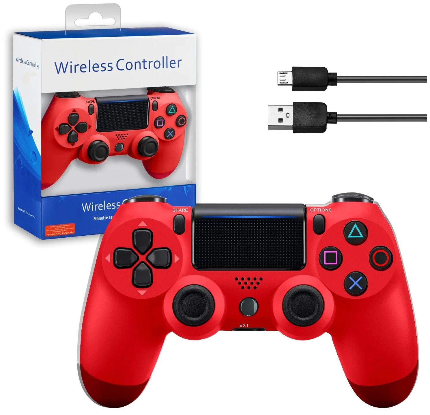 фото Геймпад лучшее для лучших dualshock 4 v2 для playstation 4 red (не оригинал) nobrand