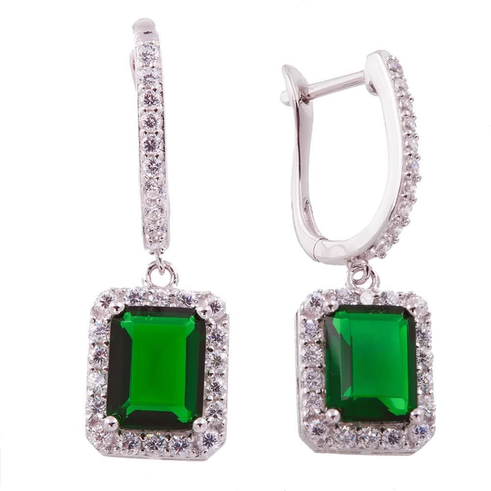 

Серьги из серебра с изумрудом, фианитом 585Gold 702000079, 702000079