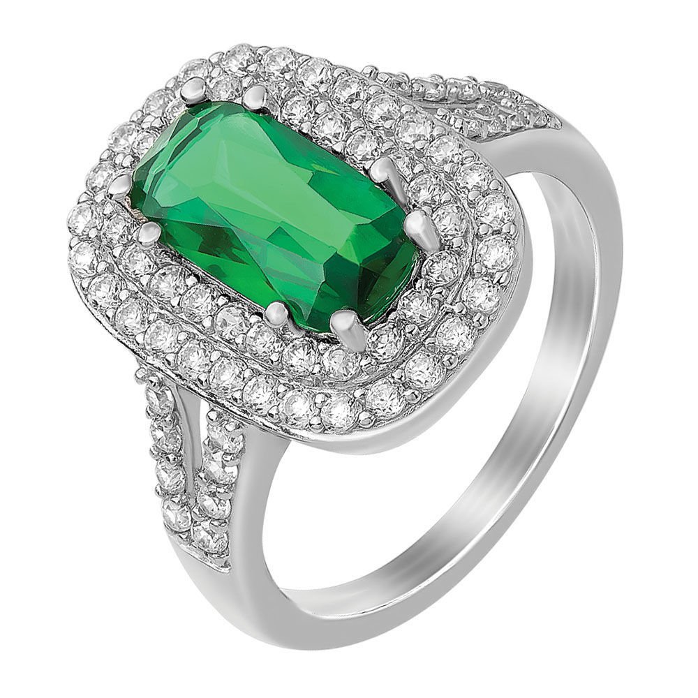

Кольцо женское из серебра с изумрудом, фианитом 585Gold 701002037, р. 19, 701002037