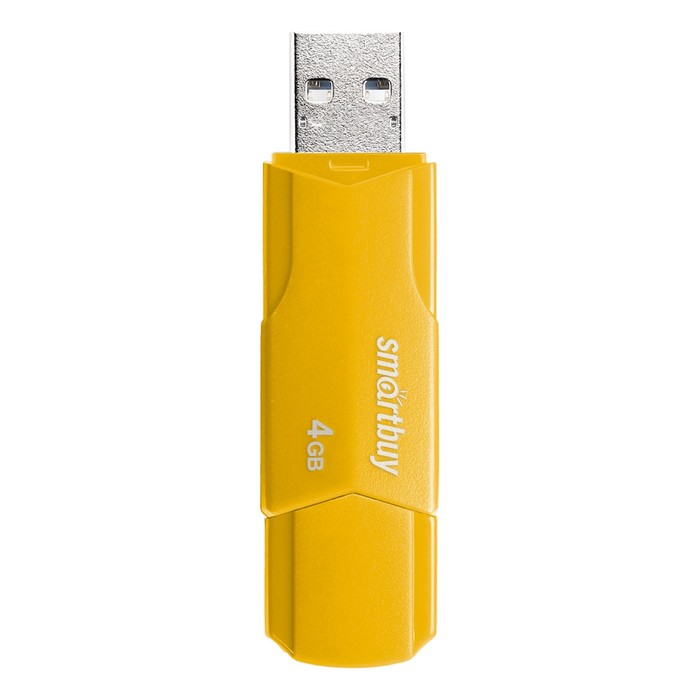 

Флешка Smartbuy 4GBCLU-Y, 4 Гб, USB2.0, чт до 25 Мб/с, зап до 15 Мб/с, Yellow