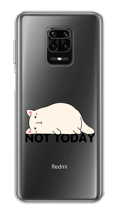 

Чехол на Xiaomi Redmi Note 9 Pro "Cat not today", Белый;розовый;черный, 38050-1