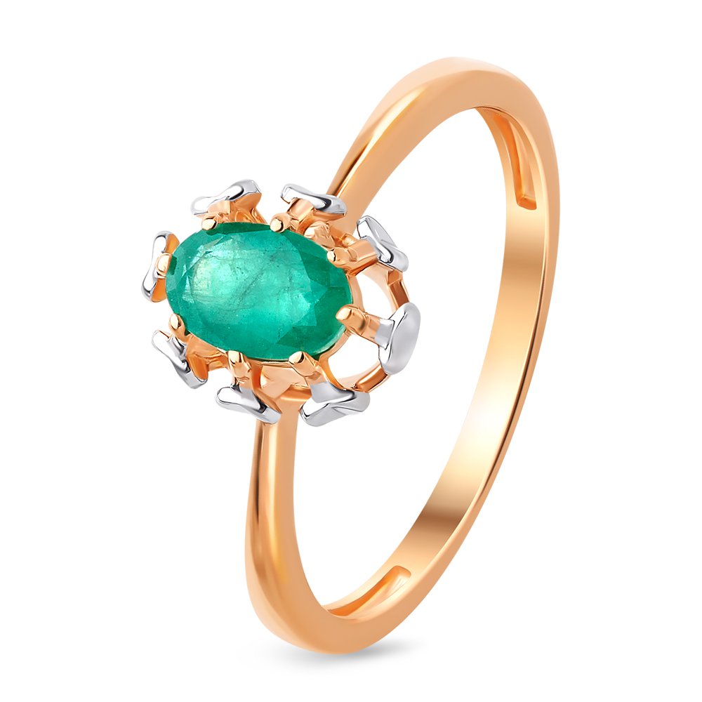 

Кольцо женское из красного золота с изумрудом 585Gold 101011128, р. 17, 101011128