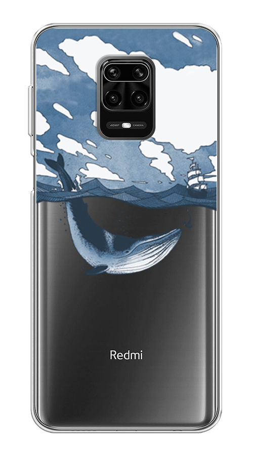 

Чехол на Xiaomi Redmi Note 9 Pro "Большой кит", Синий, 38050-1