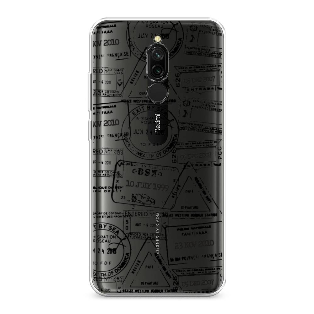 

Чехол на Xiaomi Redmi 8 "Visa stamps 2", Белый;черный;серый, 37150-2
