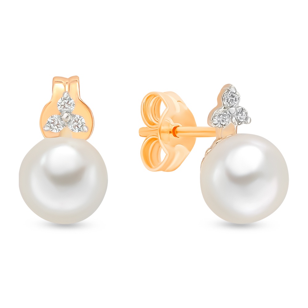

Серьги из красного золота с жемчугом, фианитом 585Gold 202007975, 202007975