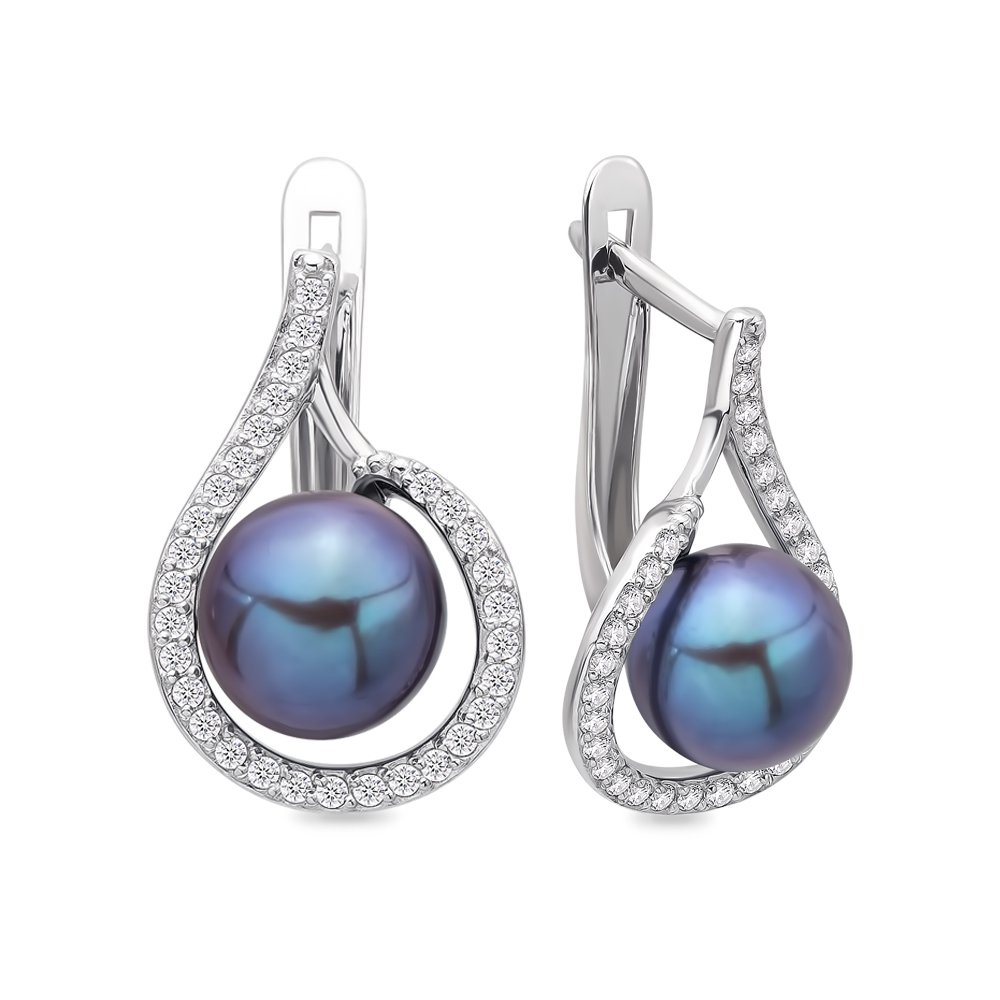 

Серьги из белого золота с жемчугом, фианитом 585Gold 202006606, 202006606