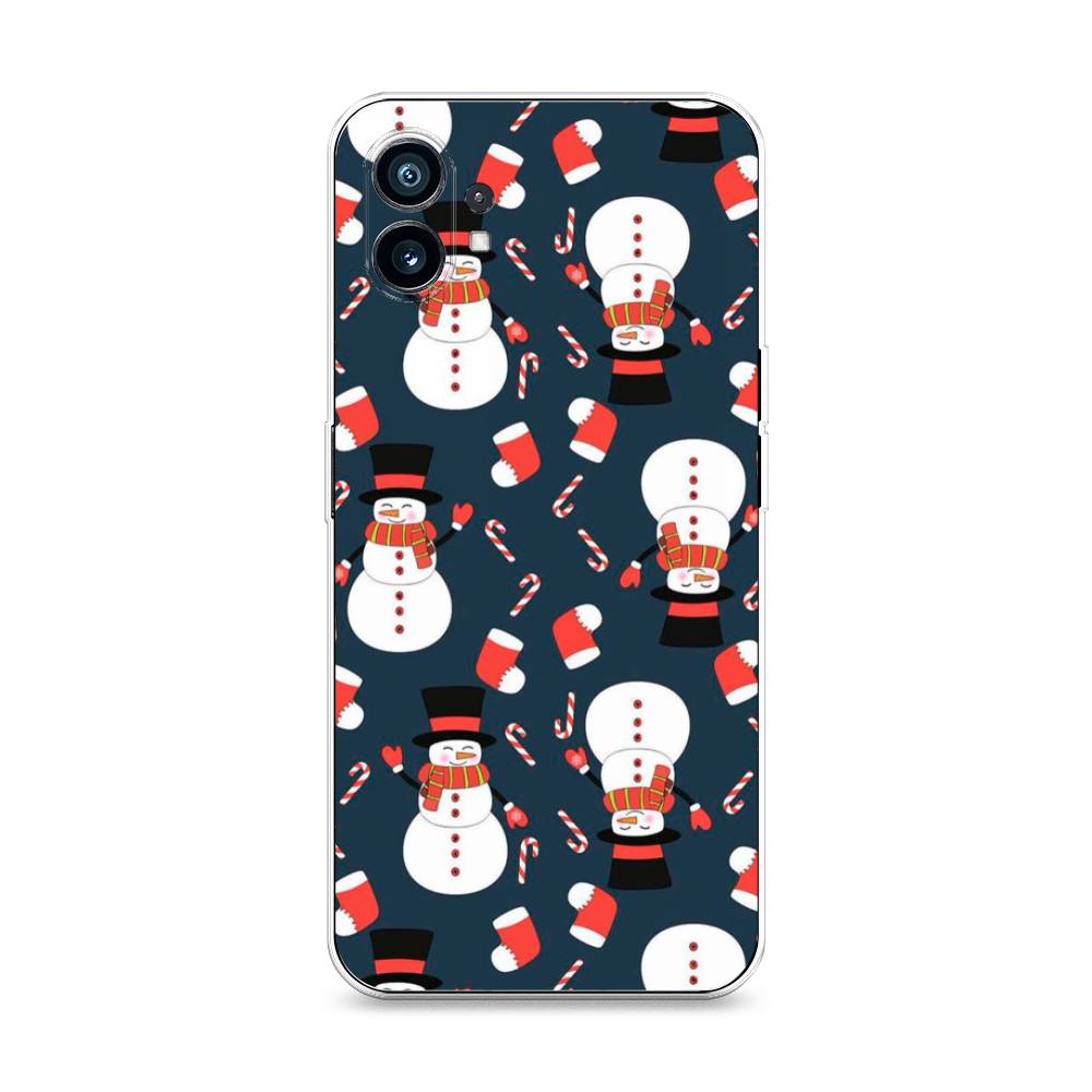 

Чехол на Nothing Phone (1) "Синие снеговики", Синий;белый;красный, 3300150-5