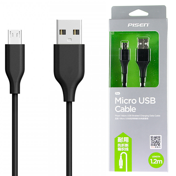 

Дата-кабель USB универсальный MicroUSB Pisen MU18 (120см) (черный)