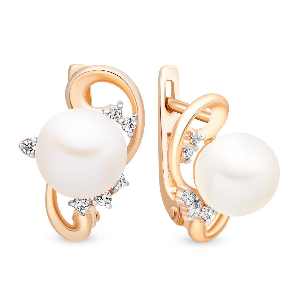 

Серьги из красного золота с жемчугом, фианитом 585Gold 202006569, 202006569