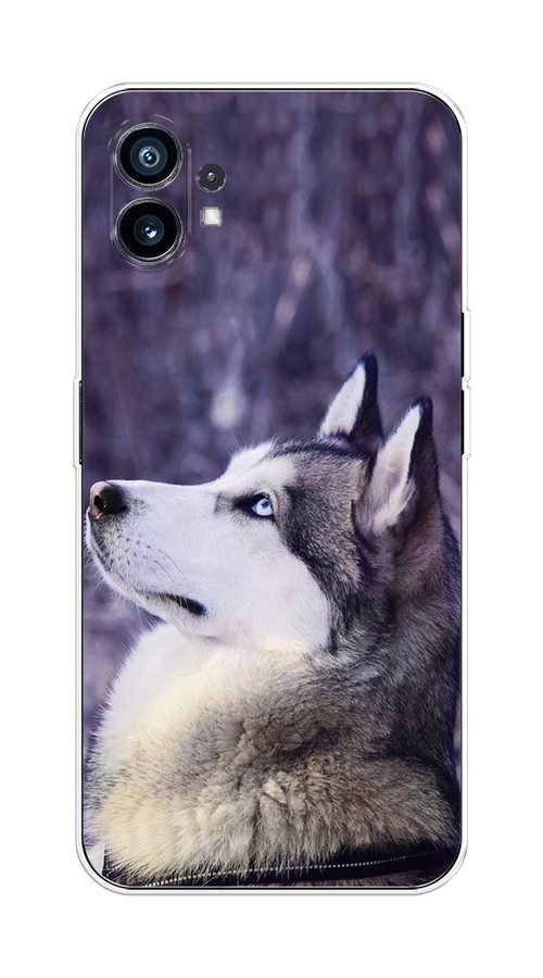 

Чехол на Nothing Phone (1) "Хаски 1", Фиолетовый;белый, 3300150-1