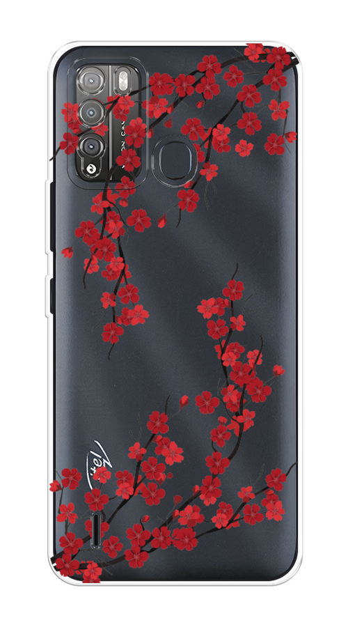 

Чехол на Itel Vision 1 Pro "Красная сакура", Красный;черный, 3200350-2