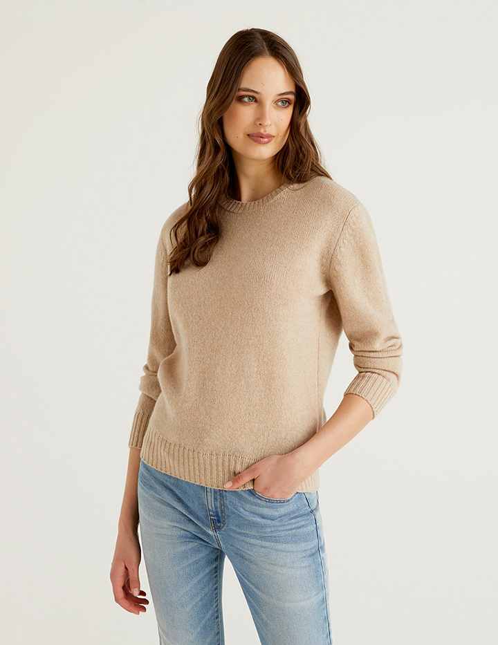 

Джемпер женский United Colors of Benetton 21A_103ME1N23 бежевый M, 21A_103ME1N23