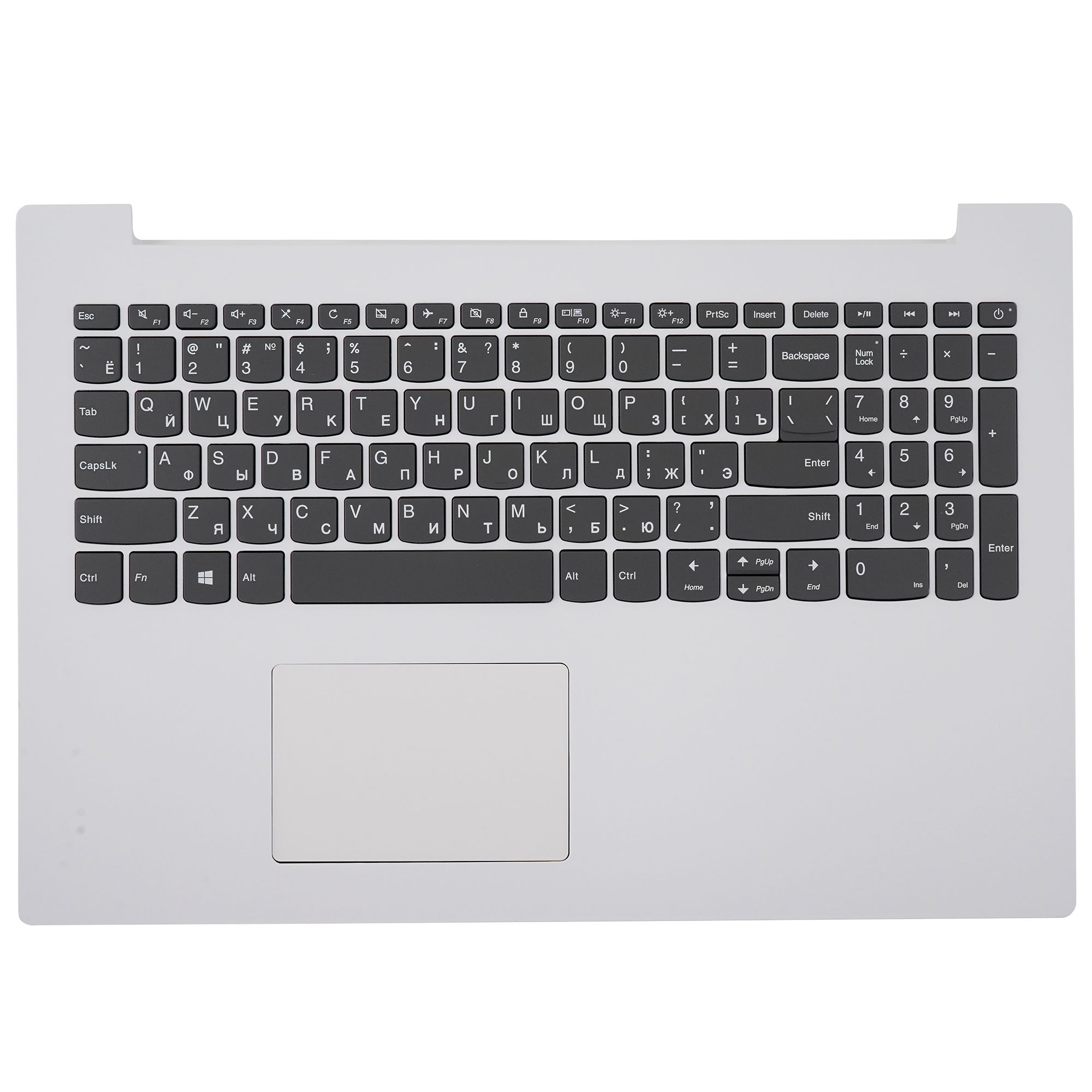 

Клавиатура для ноутбука Lenovo 330-15IKB серая с белым топкейсом, 5CB0R16529