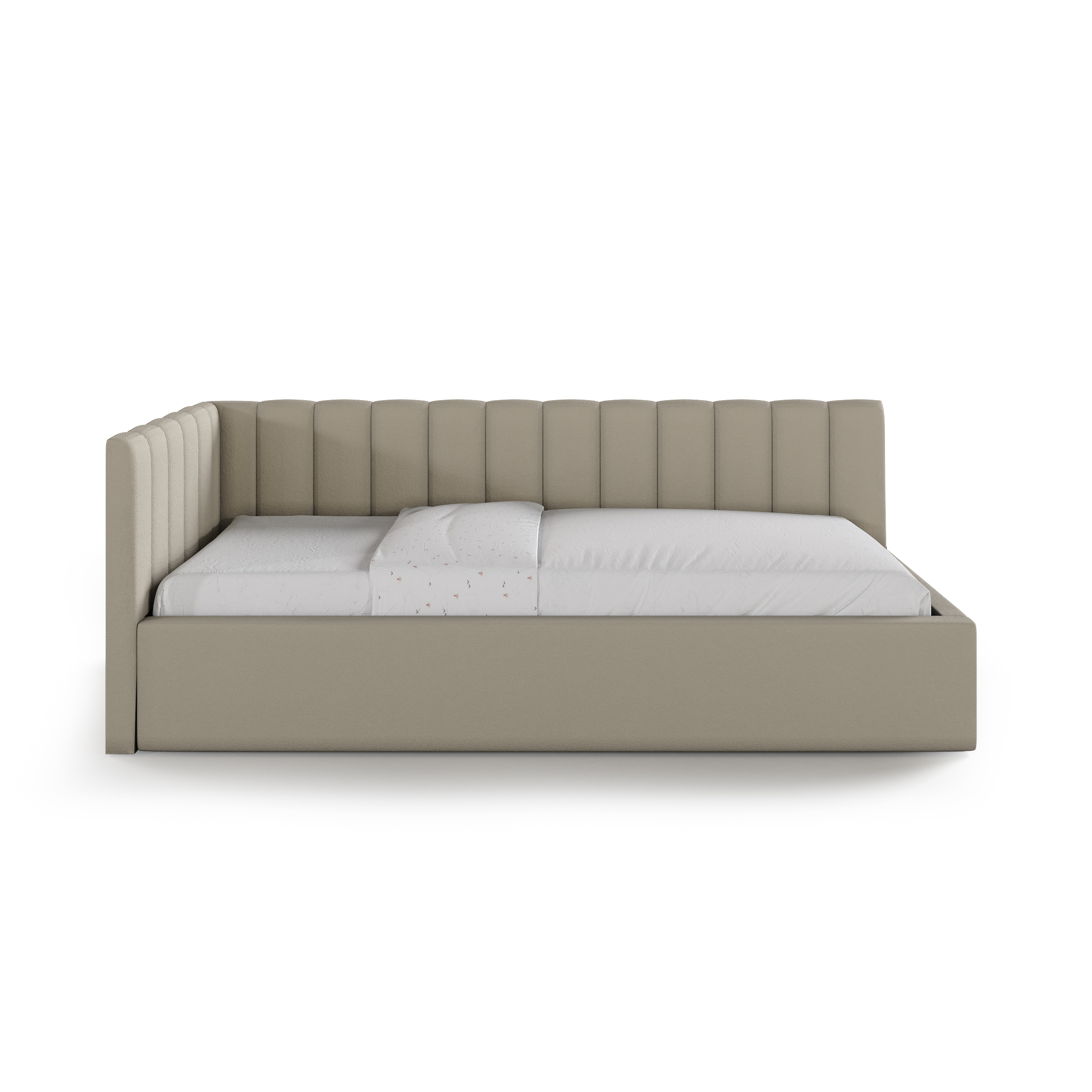 

Кровать RuHome24 Детская Милана мягкая 90х200 с подъемным механизмом бежевая, Бежевый, Милана