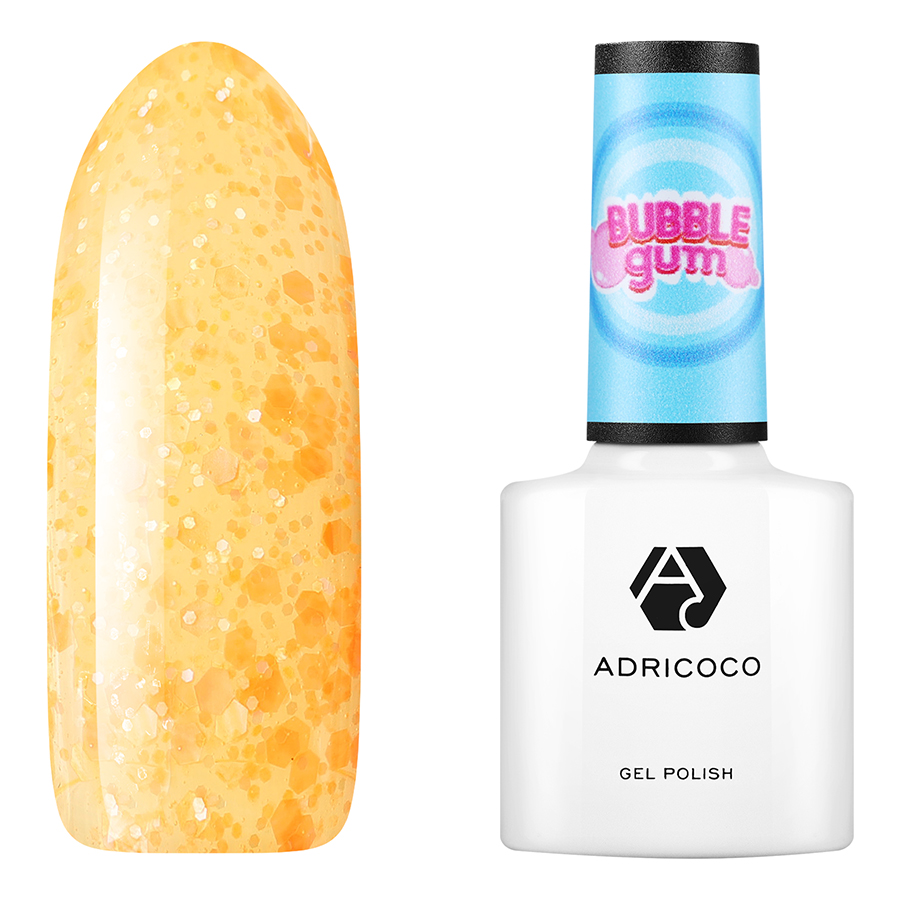 Гель-лак Adricoco Bubble gum с цветной неоновой слюдой №04 сочная папайя 8 мл treaclemoon гель для душа летняя папайя papaya summer bath