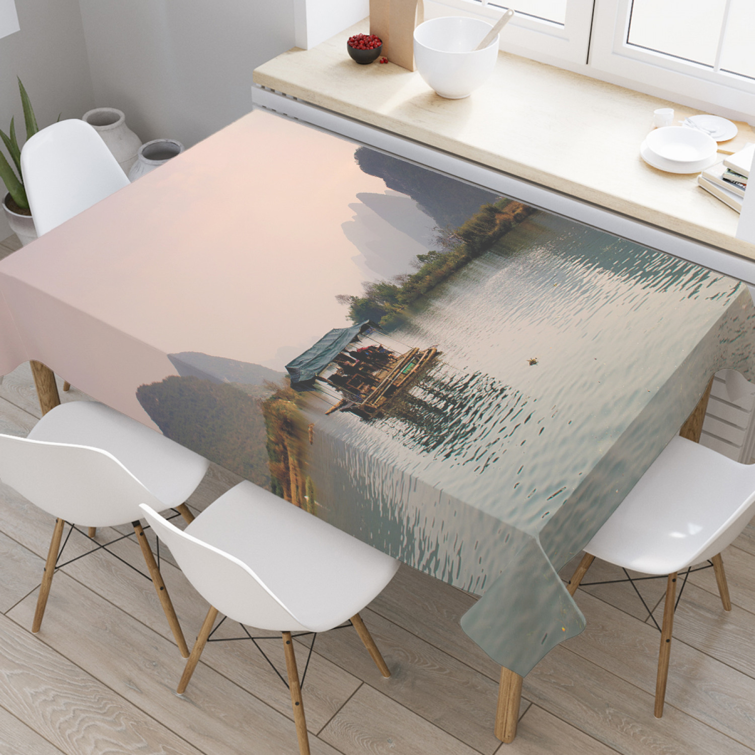 

Скатерть прямоугольная JoyArty "Берега с утесами Азии" из оксфорда, 180x145см, Серый, Берега с утесами Азии