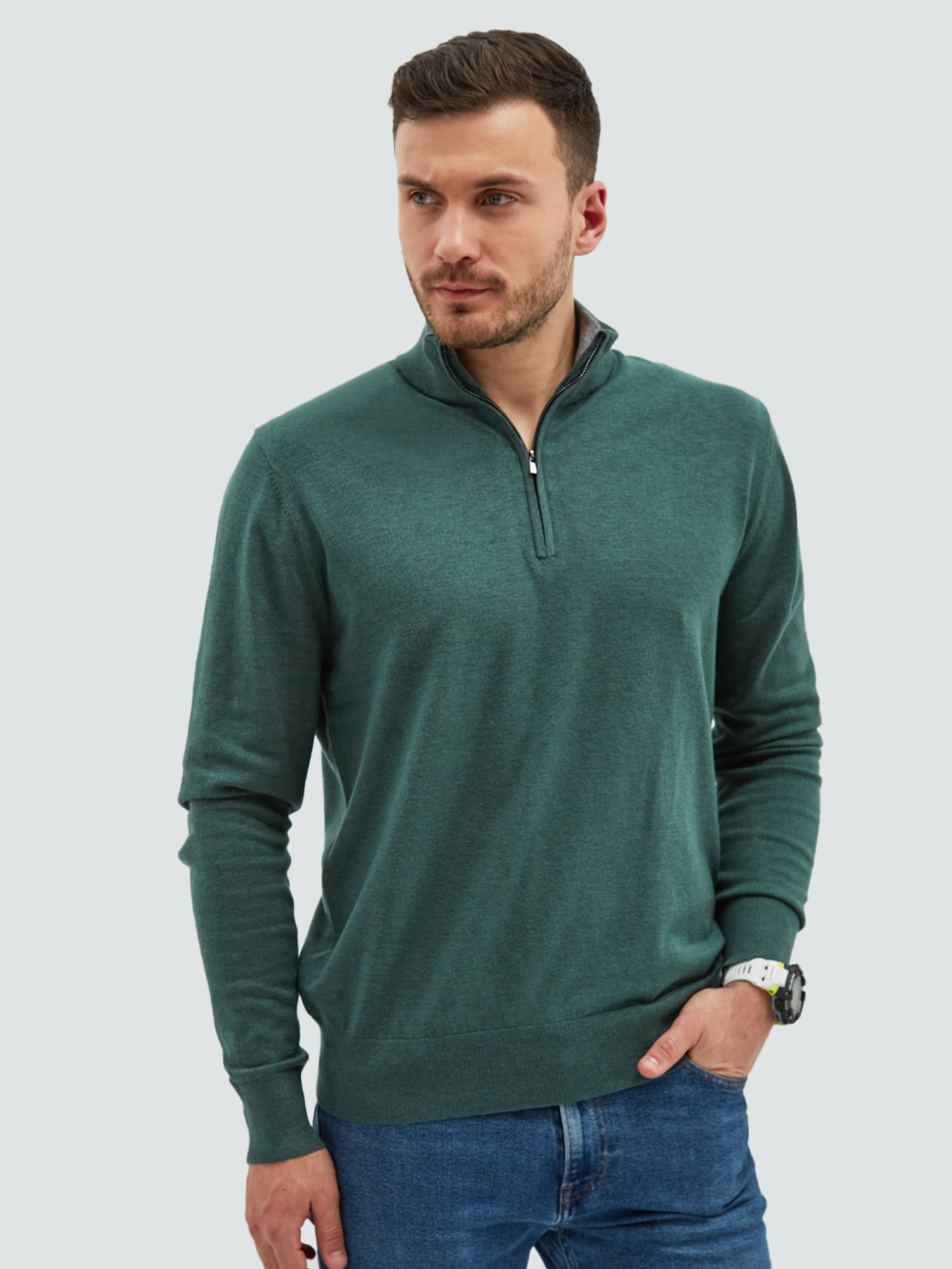 

Джемпер мужской MANAFOFF 8102 зеленый M, 8102