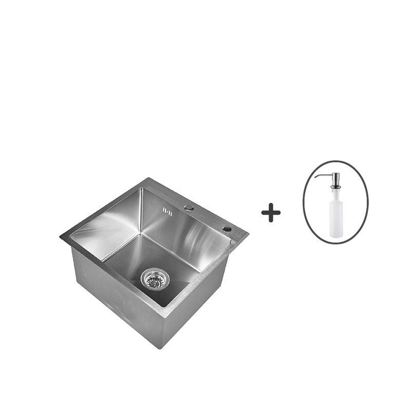Комплект кухонная мойка из нержавеющей стали WISENT WG 5050 (50х50см) с дозатором. мойка для кухни wisent