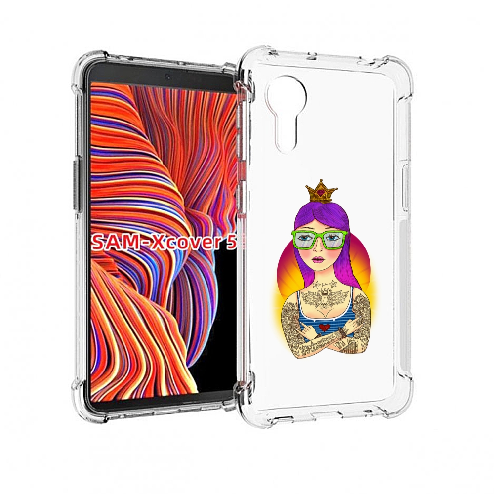 Чехол MyPads девушка в татуировках с короной для Samsung Galaxy Xcover 5