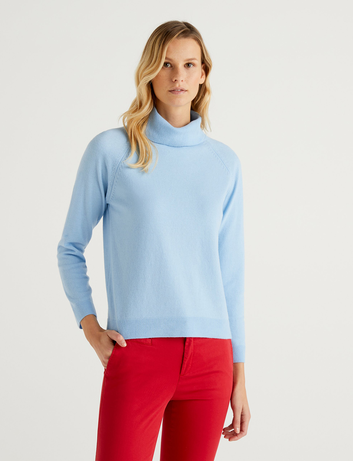 фото Водолазка женская united colors of benetton 21a_1035d2551 голубая xl
