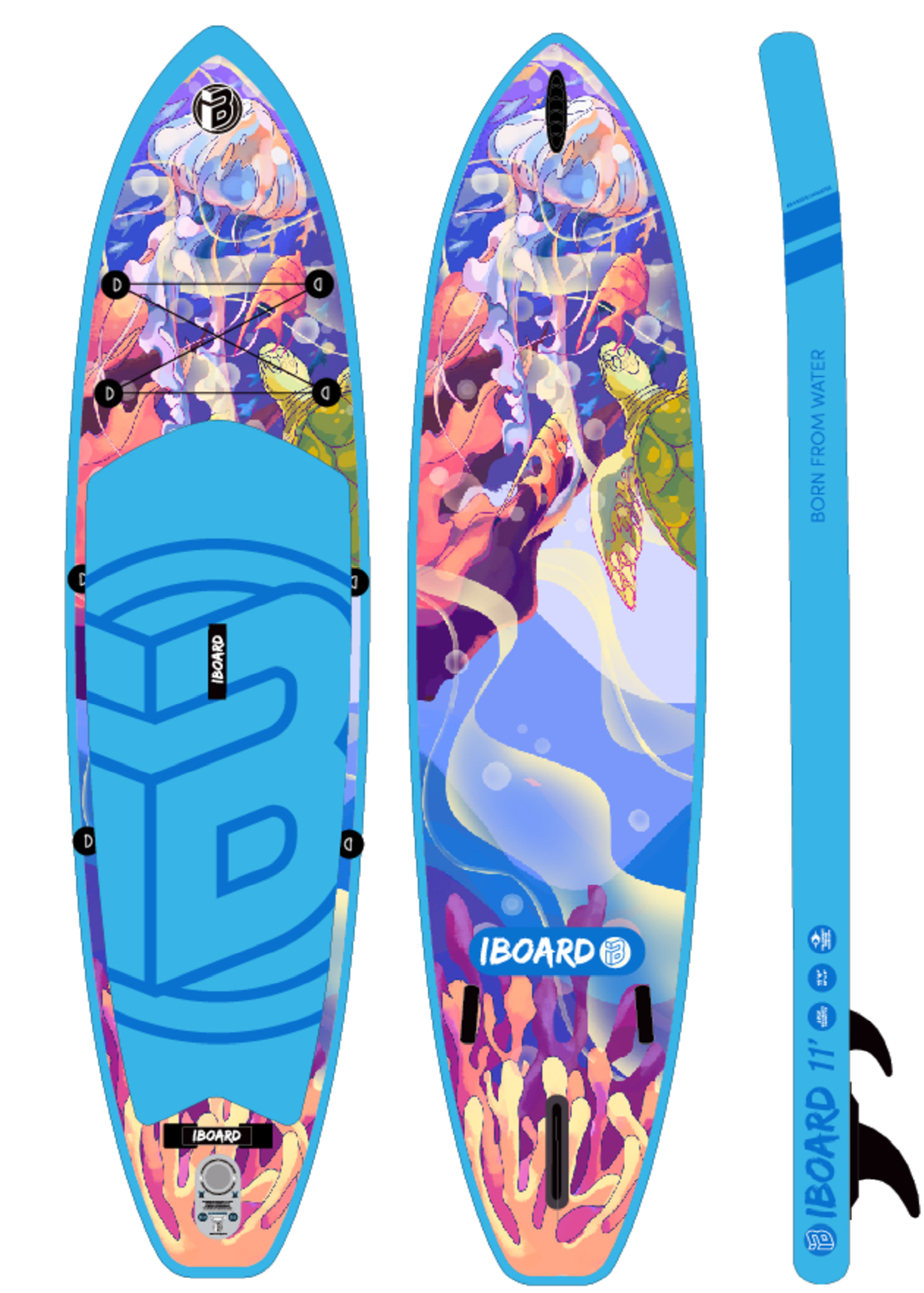 SUP-борд Iboard OCEAN 335x81x15см Медузы NEW 2023