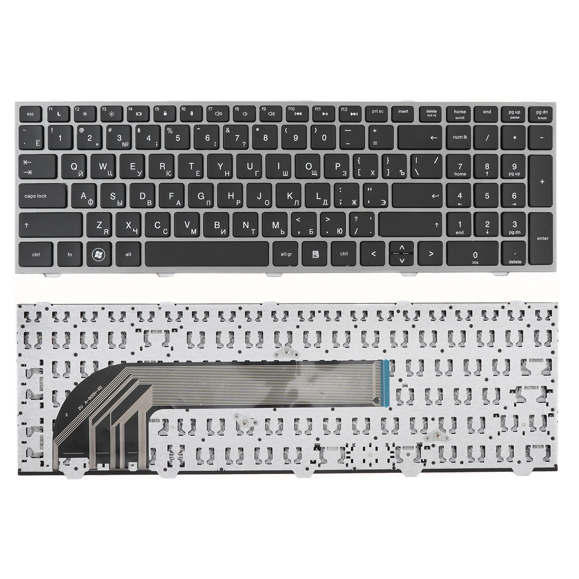 

Клавиатура для ноутбука HP ProBook 4540S, 4740S черная с серой рамкой, NSK-CC4SW 0L