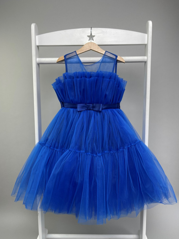 фото Платье детское светланка лилия, синий, 110