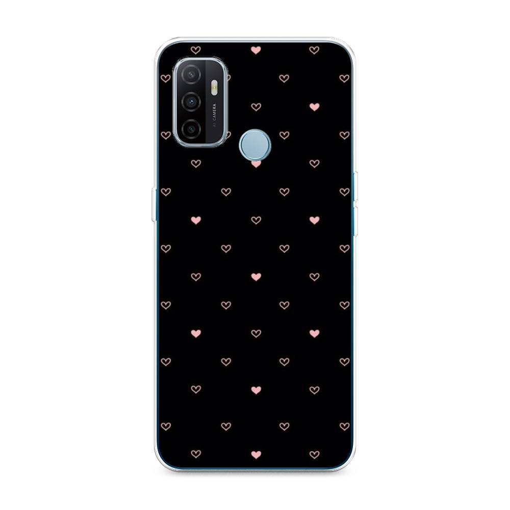 

Чехол Awog на Oppo A53 "Черный фон и сердечки", Разноцветный, 254350-3