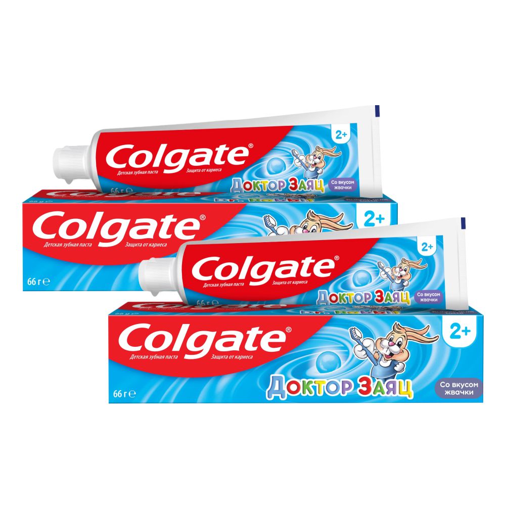 Комплект Зубная паста Colgate Детская Доктор Заяц со вкусом жвачки 50 мл. х 2 шт. зубная паста отбеливающая со вкусом голубики 220г