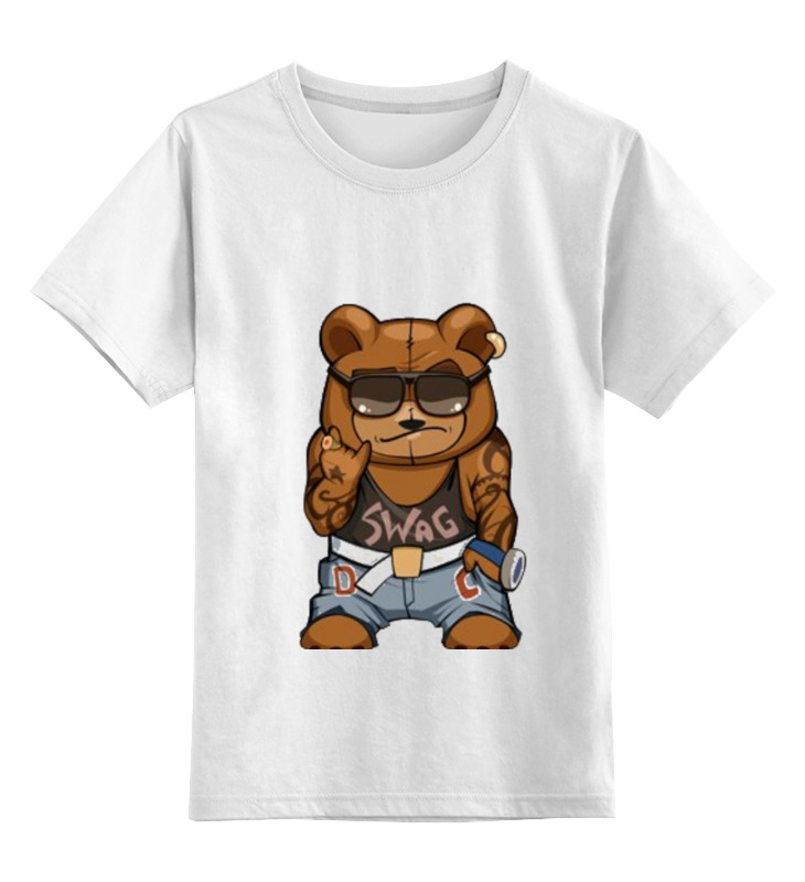 

Детская футболка Printio Swag мишка цв.белый р.140, 0000000782454