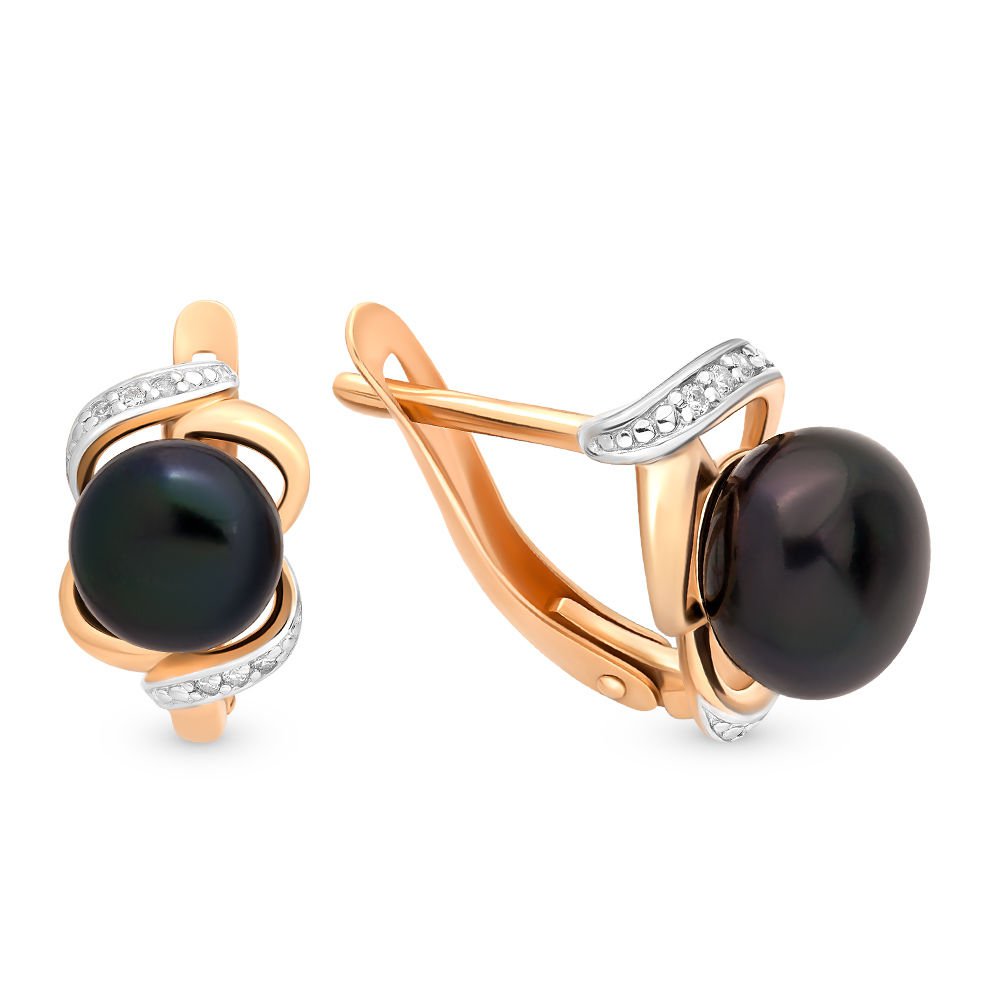 

Серьги из красного золота 585Gold 202006334, жемчуг/фианит, 202006334