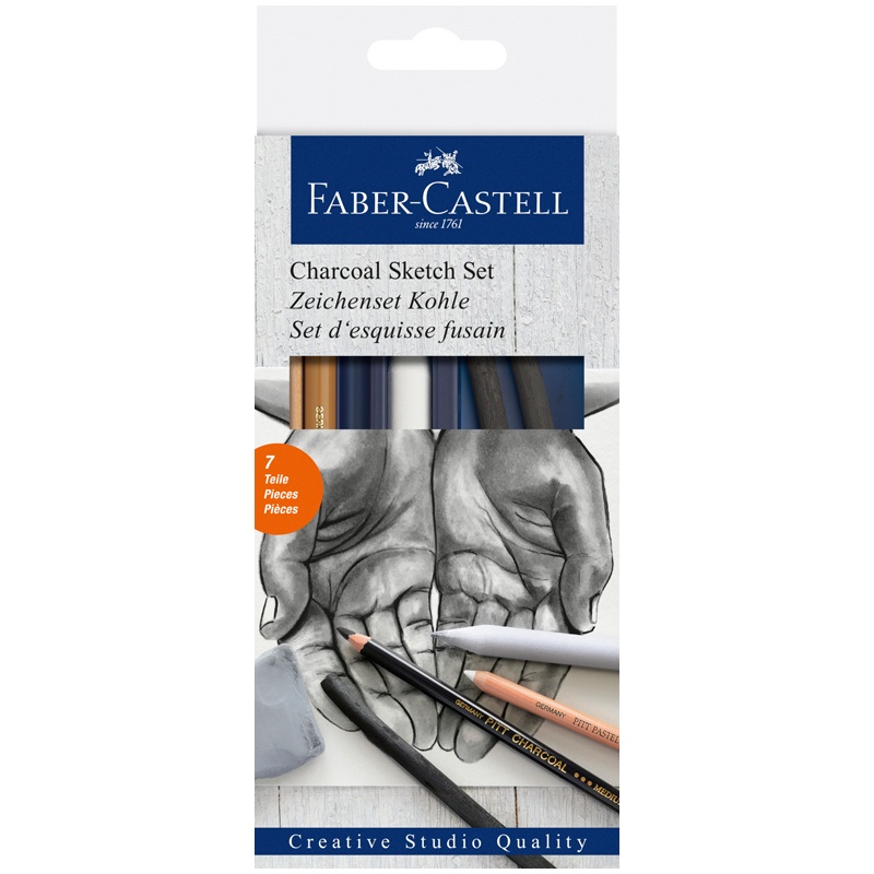 фото Набор угля и угольных карандашей faber-castell charcoal sketch 7 шт