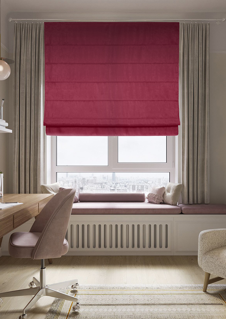 

Римская штора Plain Lux цепочный механизм цвет ягодный 80x160 см