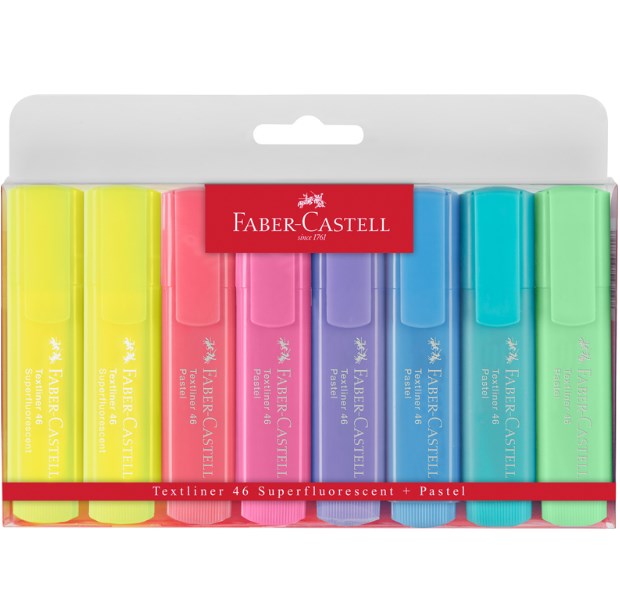 

Набор текстовыделителей Faber-Castell 46 Pastel Superfluorescent 1-5 мм 8 цветов, Разноцветный