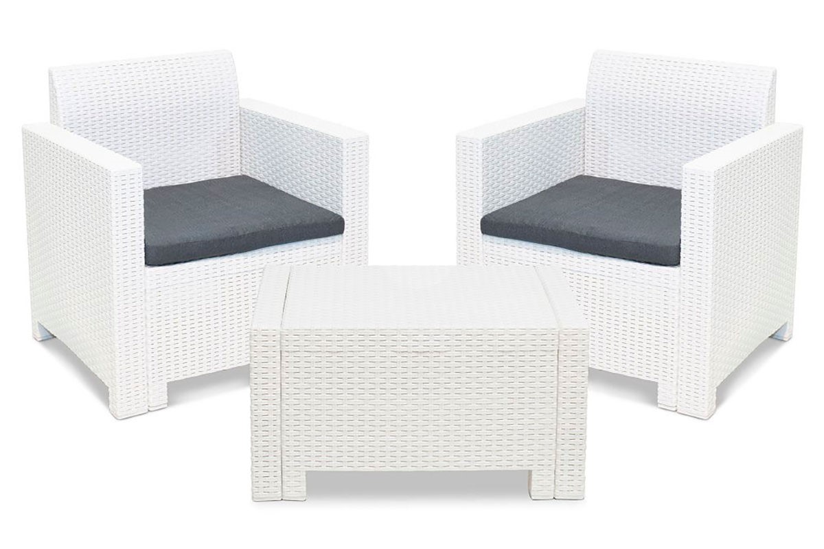 фото Bica, италия комплект мебели nebraska terrace set (стол, 2 кресла), белый