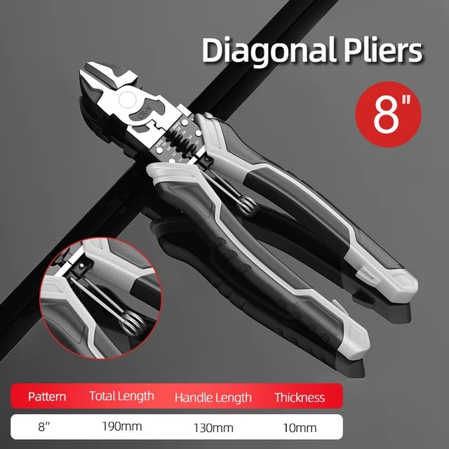 Кусачки AIRAJ Spring pliers 8 многофункциональные с зачисткой и обжимом ножницы кусачки для обрезки оплетки переключения и торможения unior