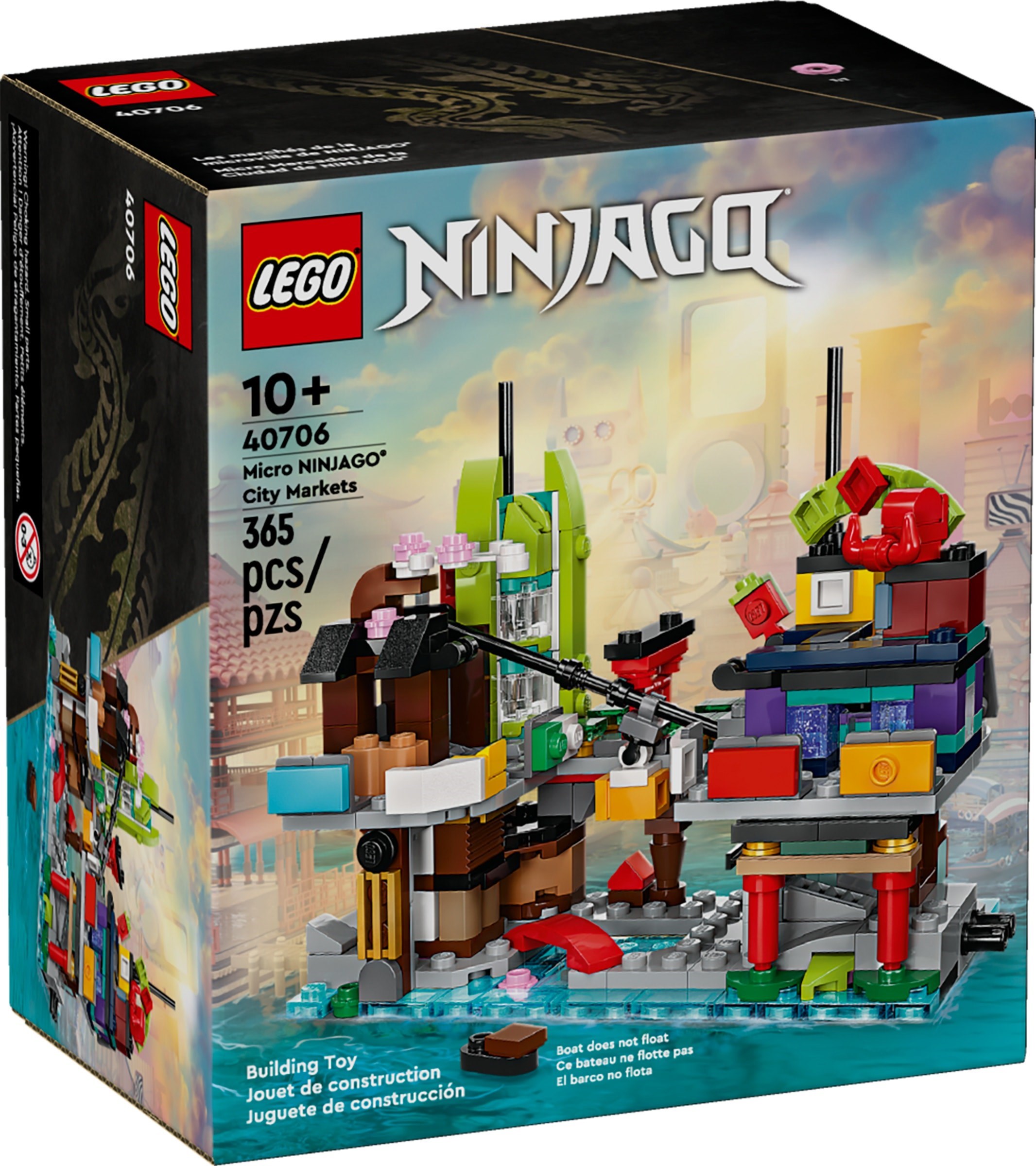 

Конструктор Lego 40706 NinjaGo Микро Городской рынок Ниндзяго 365 деталей, Микро Городской рынок Ниндзяго