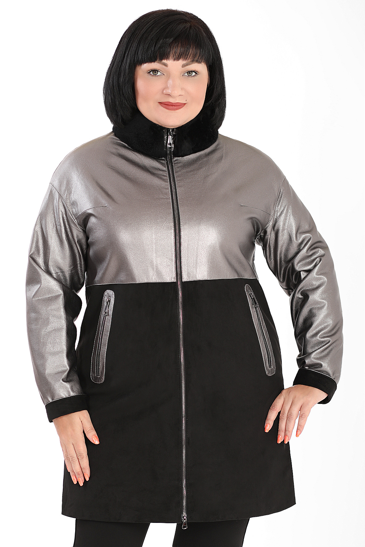 

Кожаная куртка женская AlmondShop 026 2025.1.С1 черная 48 RU, Черный, 026 2025.1.С1