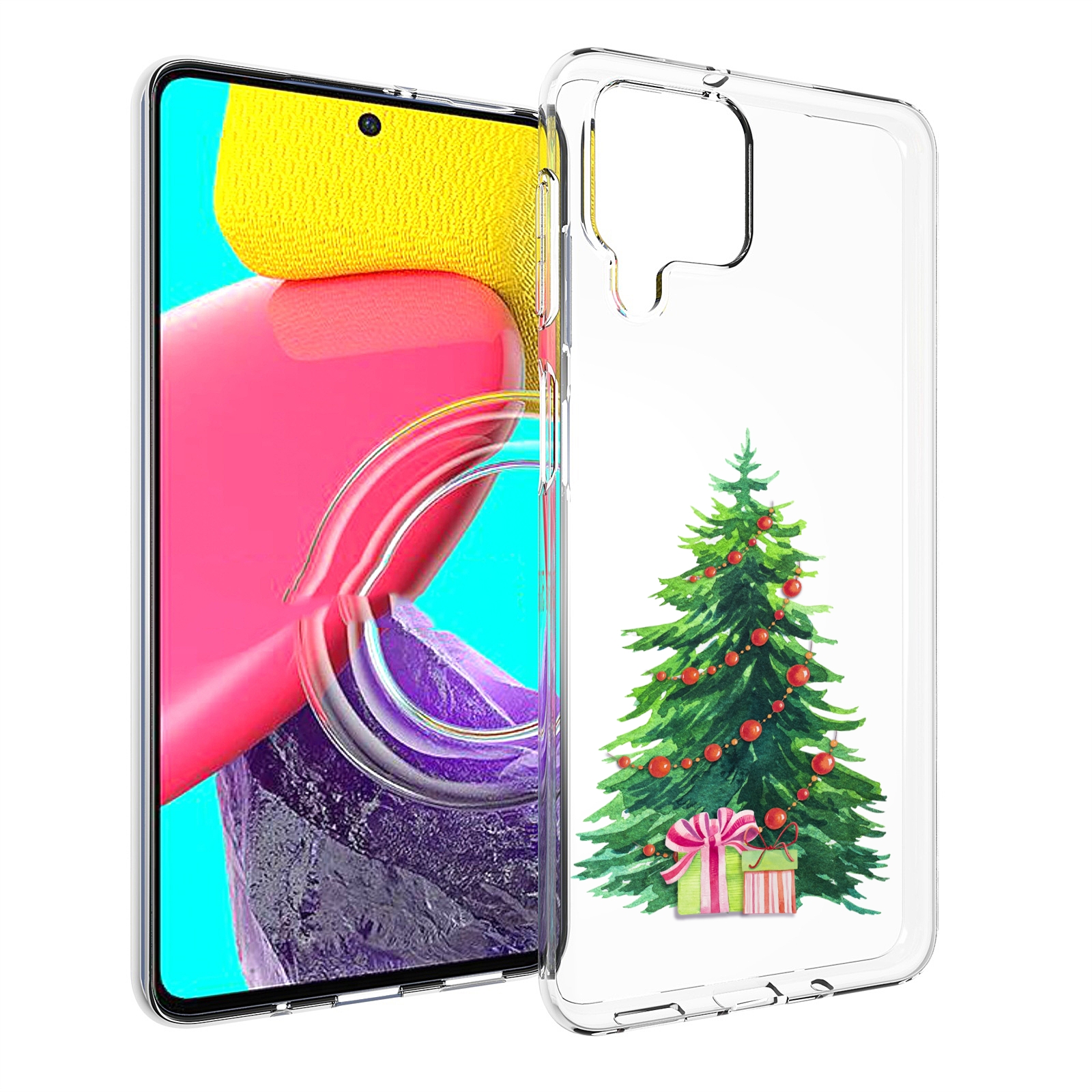 

Чехол MyPads Елка новогодняя с подарками акварель для Samsung Galaxy M53 (SM-M536), Прозрачный, Tocco