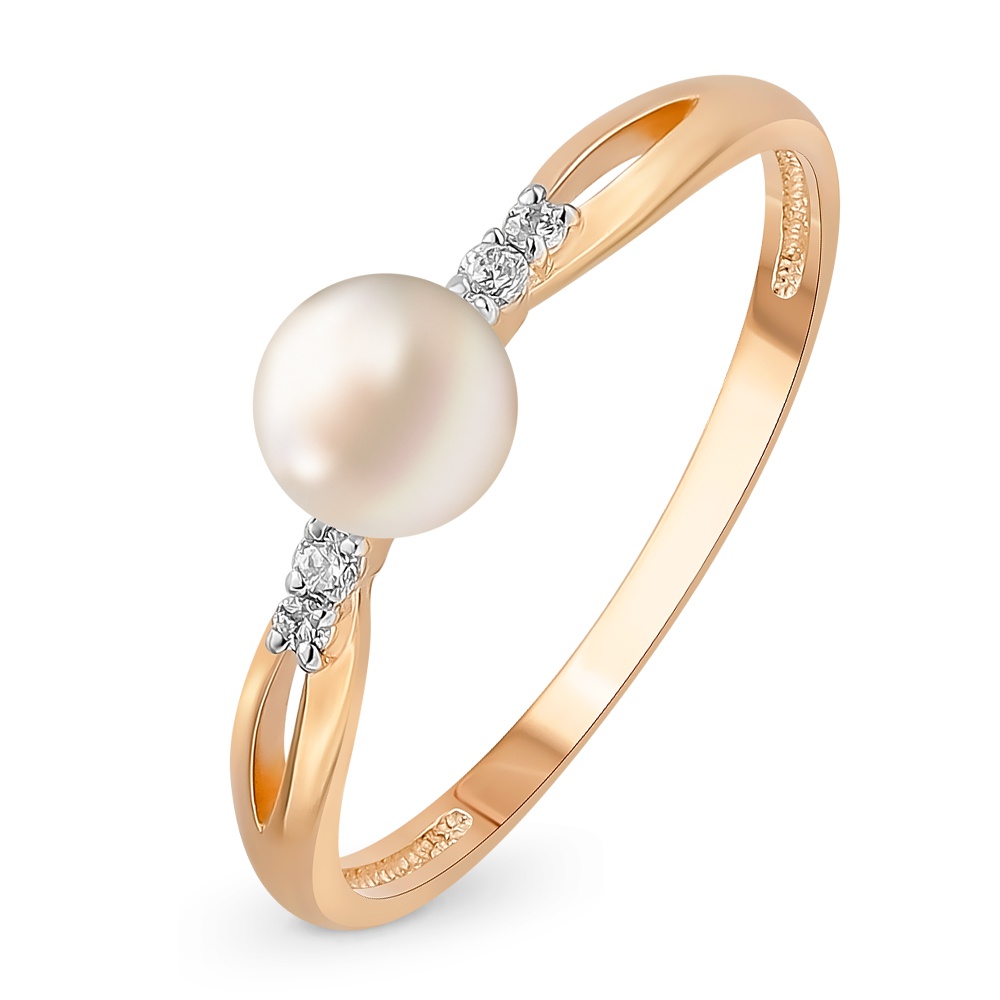 

Кольцо из золота р.  585Gold 201013167, жемчуг\фианит, 201013167