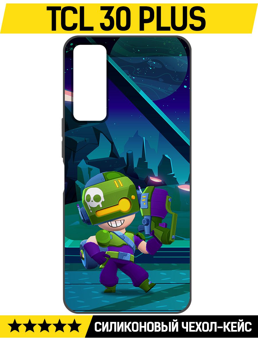 

Чехол-накладка Софт Brawl Stars - Контрабандистка Пенни для TCL 30+, Черный