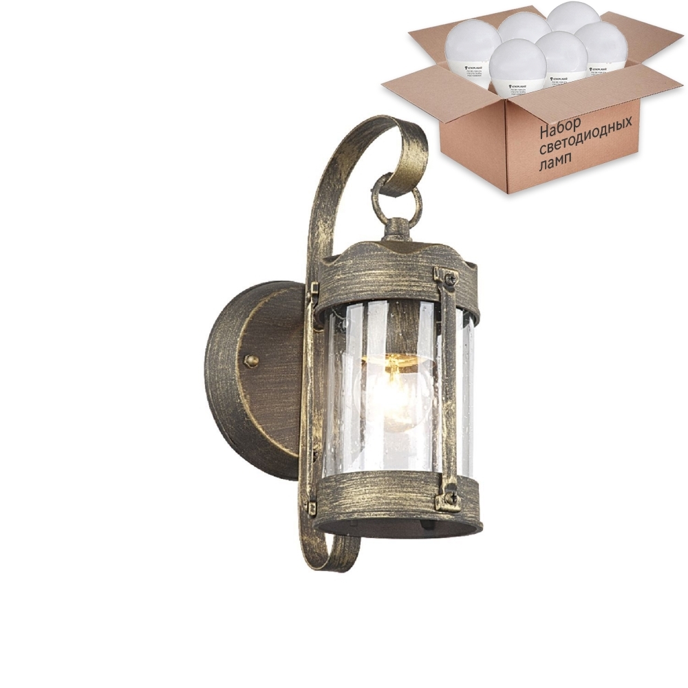 

Уличный настенный светильник с лампочкой Favourite Faro 405196 6Вт, 1497-1W+Lamps E27 P45