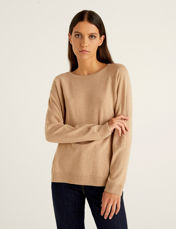 

Джемпер женский United Colors of Benetton 21A_1035D1P17 бежевый XL, 21A_1035D1P17