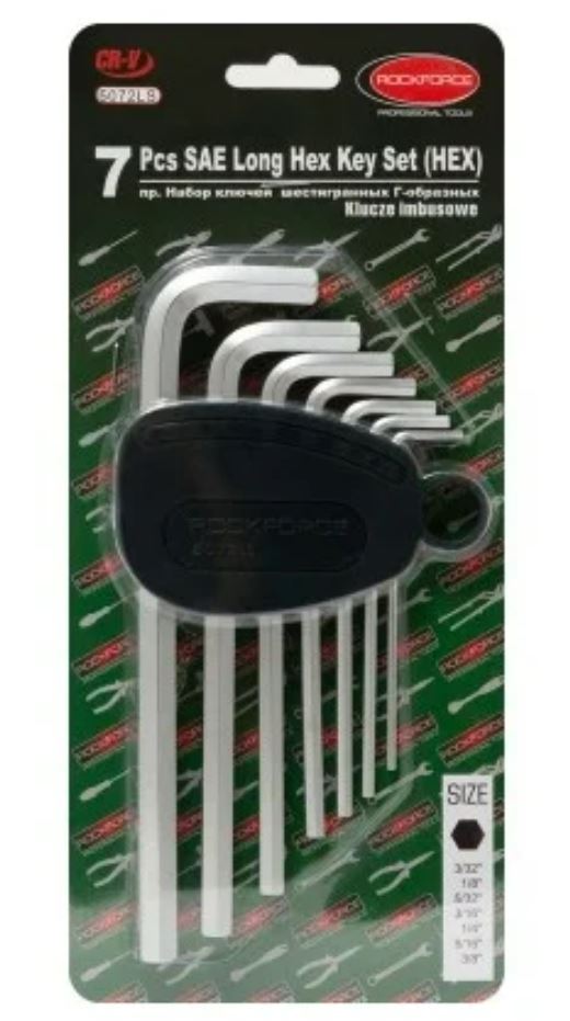 Набор ключей шестигранных 3/32-3/8 Г-образных длинных с шаром в держателе