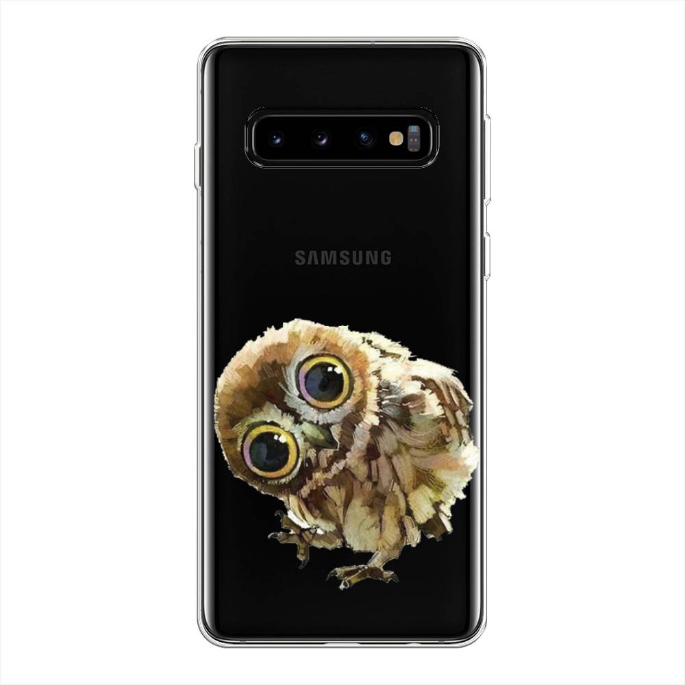 фото Силиконовый чехол "любопытный совенок" на samsung galaxy s10 + awog